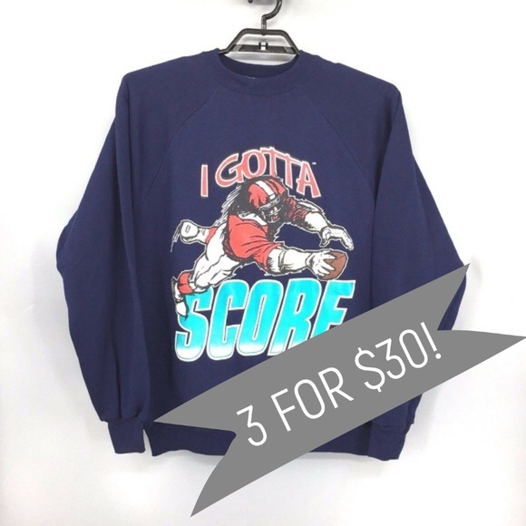 Hanes Other - Vintage 90s Mens Graphic Football Sweatshirt Sz XL